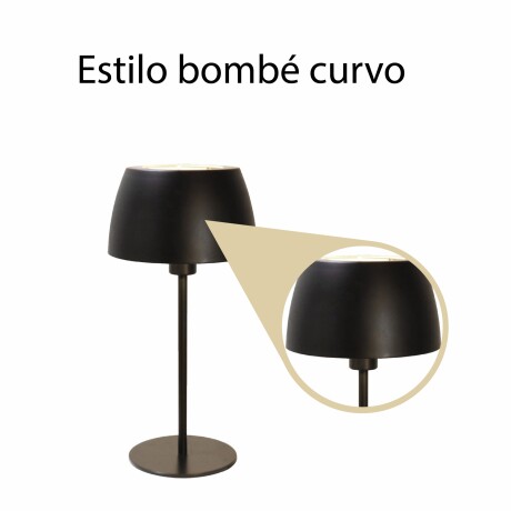 Lámpara De Mesa Bombé Metal Moderna Decorativa Negro