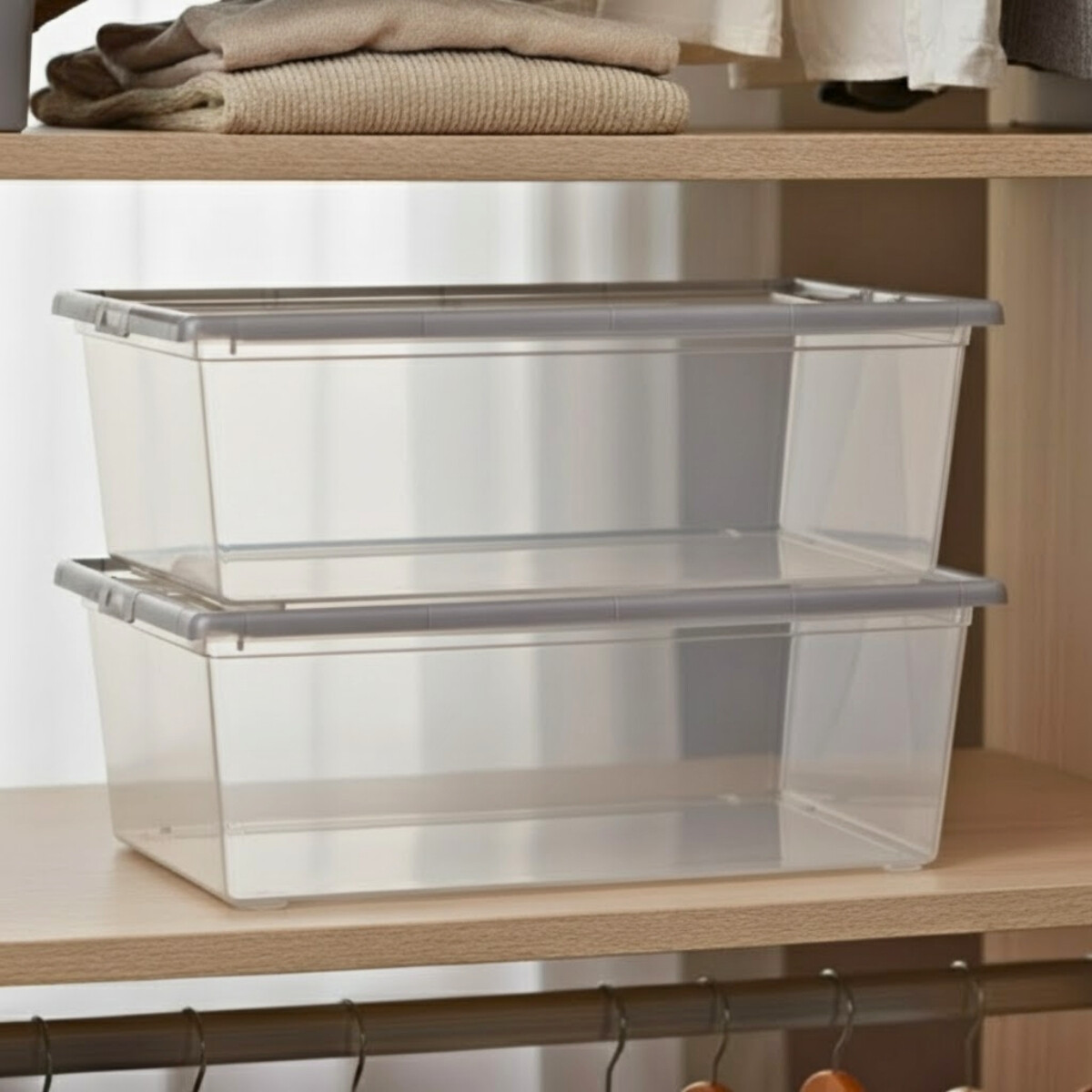 Set x2 Caja organizadora 6 lts Mybox - TRANSPARENTE 