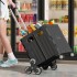 Carro Caja Plegable Ruedas Multiuso Hierro Carrito Escalera Variante Color Negro