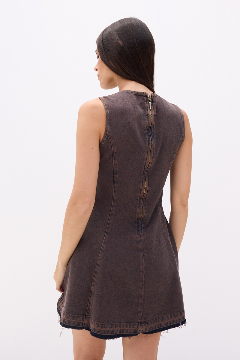 Vestido Two Moka con tachas