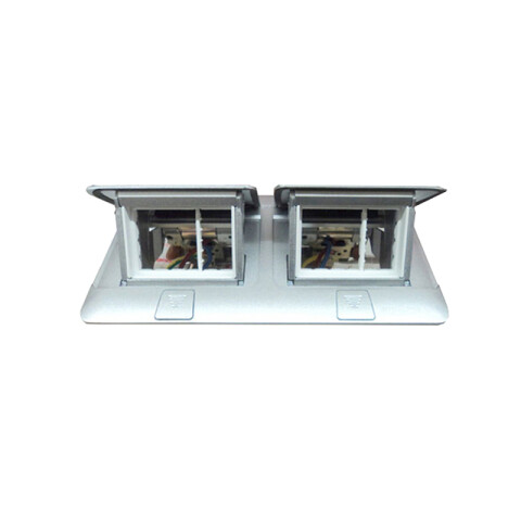 Tapa p/caja de piso o mueble de 6 módulos aluminio LJ3806