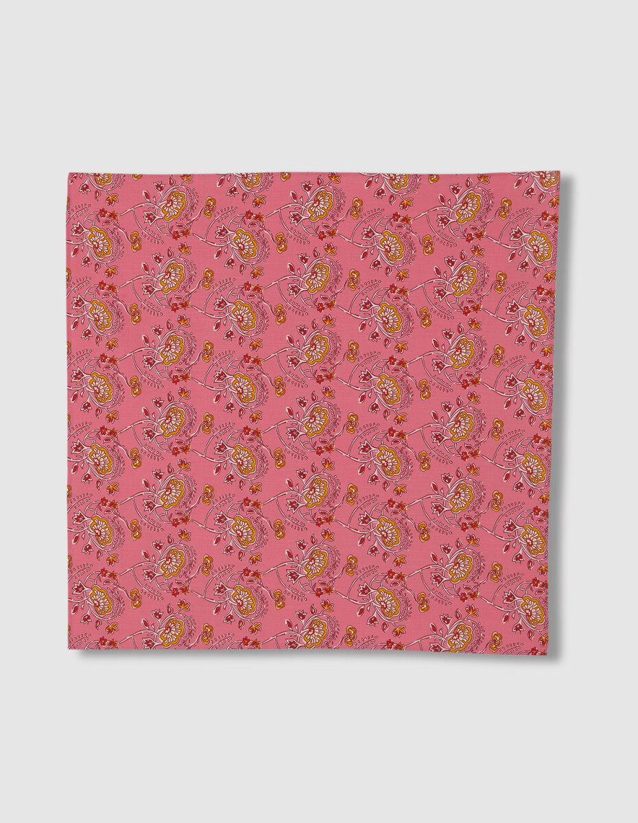 Fular Con Estampado - Rosa 