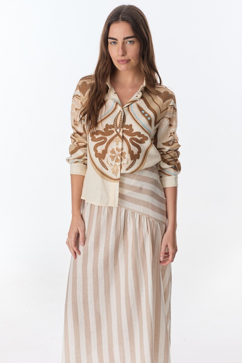 Camisa Nysa Estampa Camel