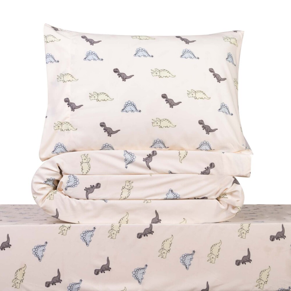 JGO SÁBANAS FIBRA-SUAVE NATURAL-BEIGE DINOS KIDS ARENA