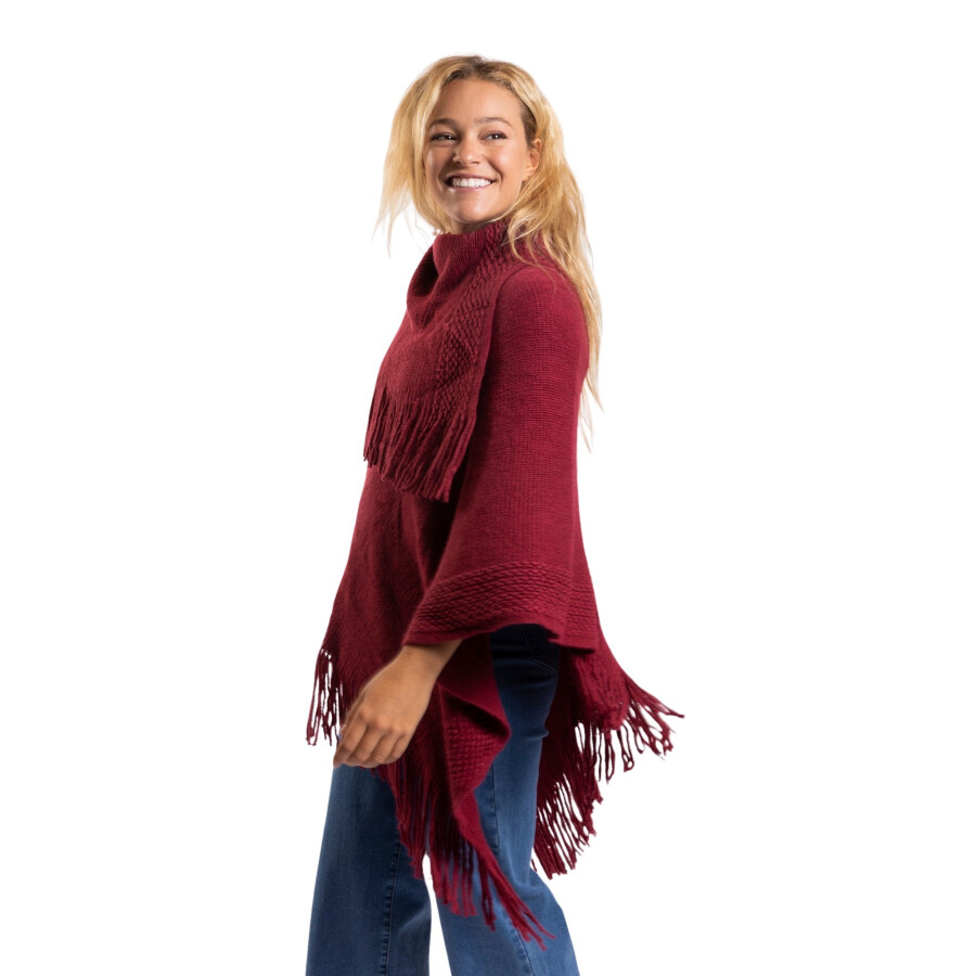 CHERRY PONCHO RED