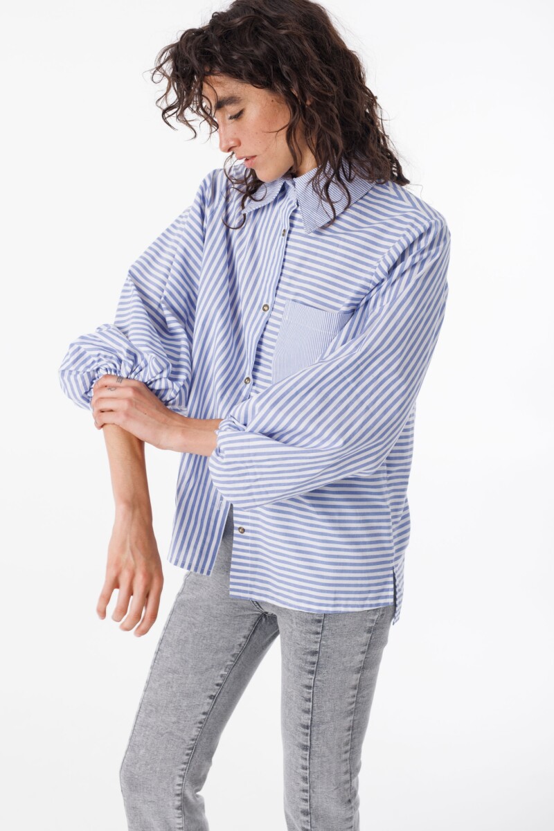 Camisa Alas Rayas Azul