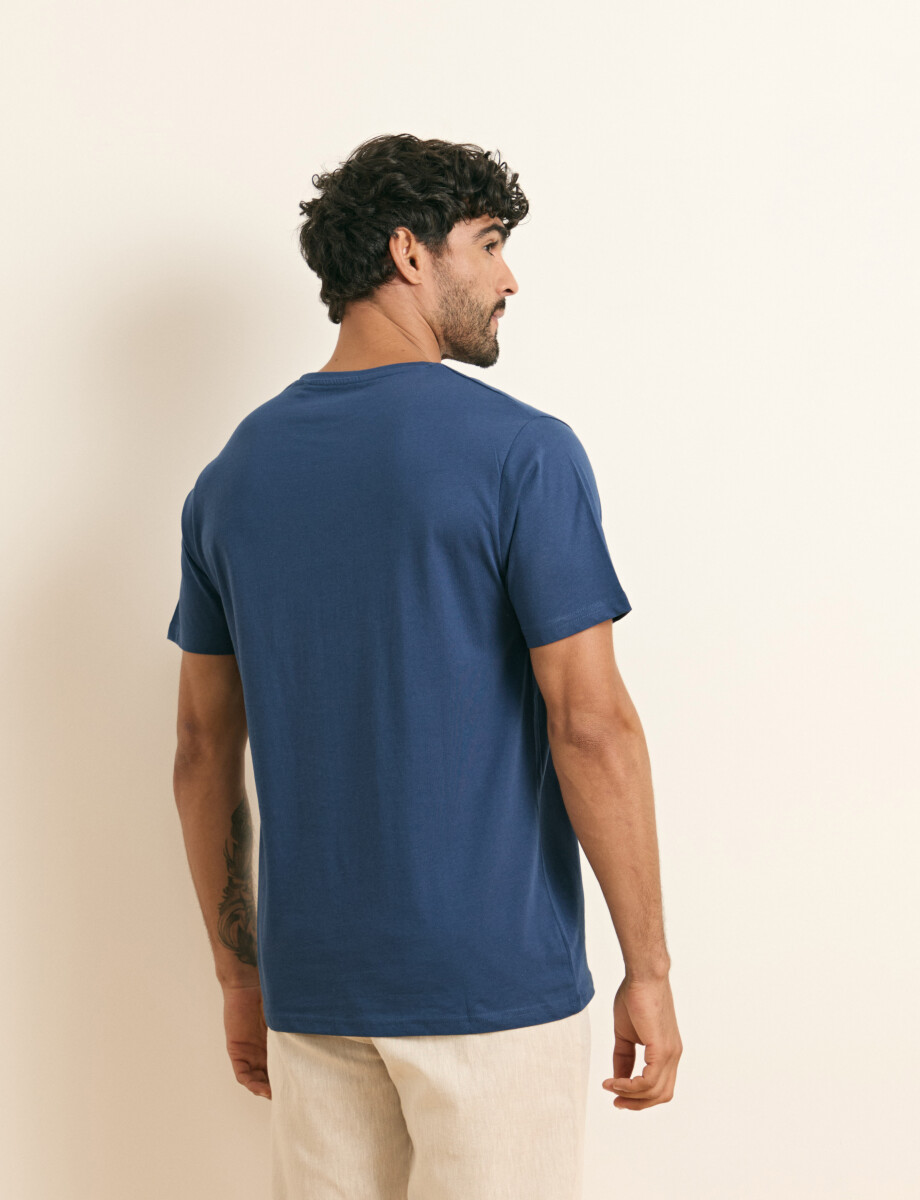 520658 T-SHIRT HARRINGTON LABEL Azul Piedra