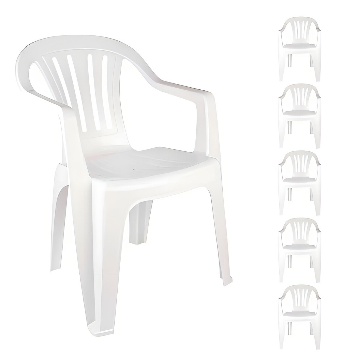 Silla Altea De Plástico Mor Con Posabrazos, Color Blanco, Hasta 182 Kg 