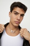 COLLAR BAÑADO EN PLATA CON MOSQUETÓN ENTRELAZADO GRANDE Colgante