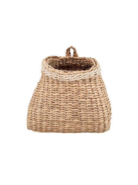 CANASTO COLGANTE TEJIDO MARRON