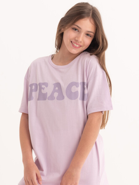Camiseta manga corta Peace lila