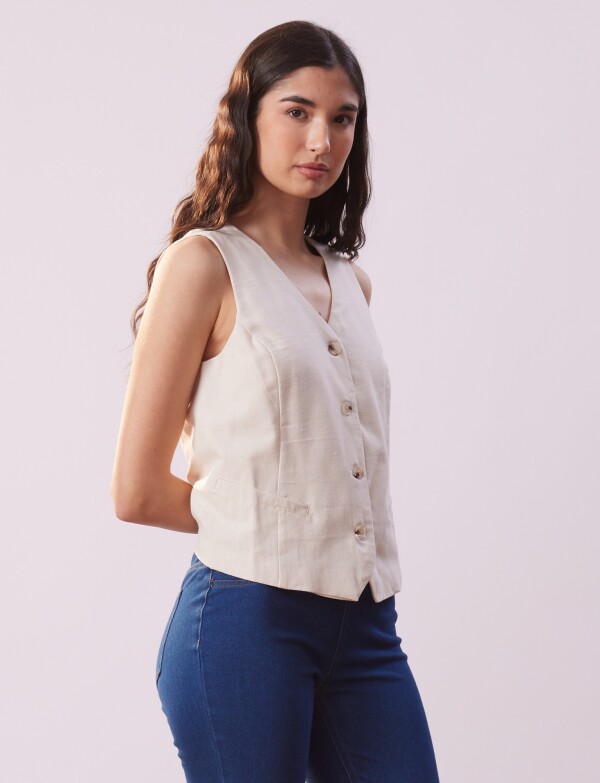 Chaleco Lino BEIGE