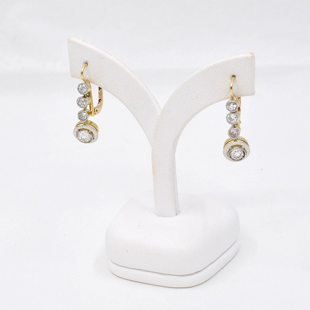 Caravana En Oro 18K Platino Y Brillantes Caravana En Oro 18K Platino Y Brillantes