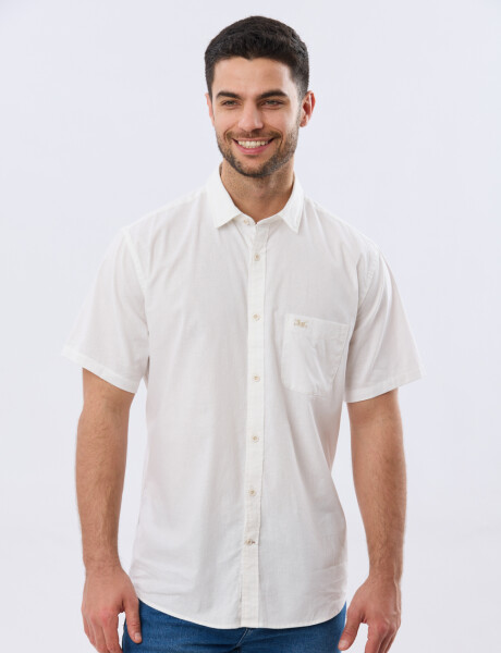 CAMISA LISA DE LINO Blanco