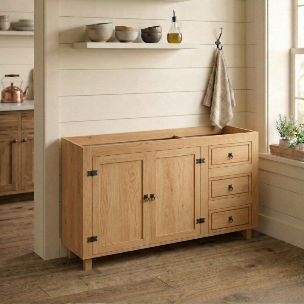 Bajo mesada 2 Puertas, 3 cajones - Linea Mexicana - Natural