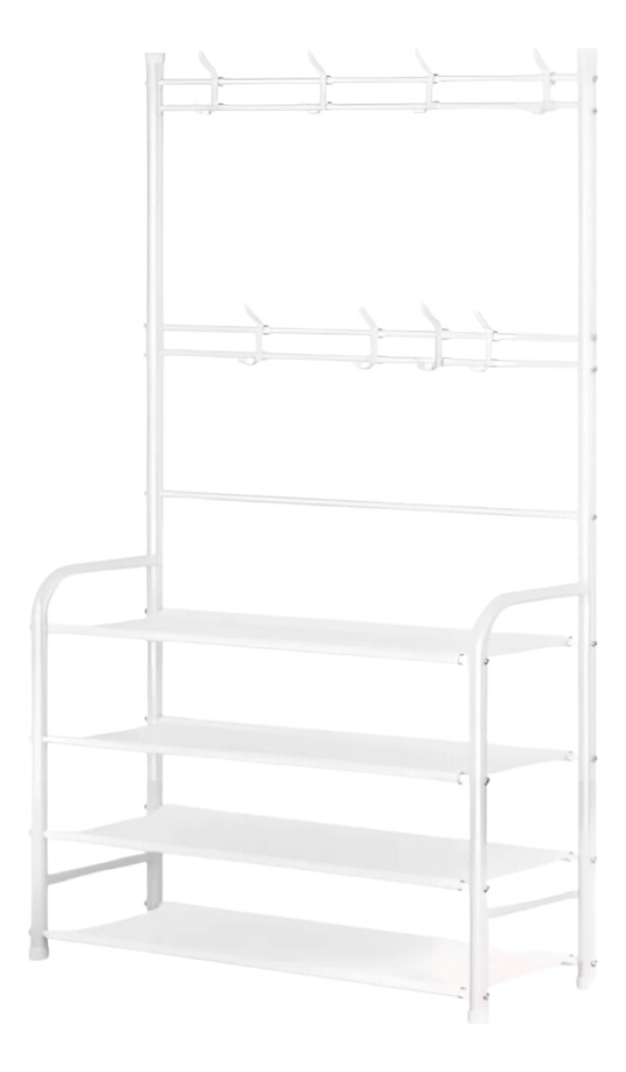 Rack Zapatera Organizador De Metal Con Tnt Y Ganchos - Blanco 