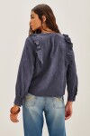 Camisa Sophie Frills Azul Oscuro