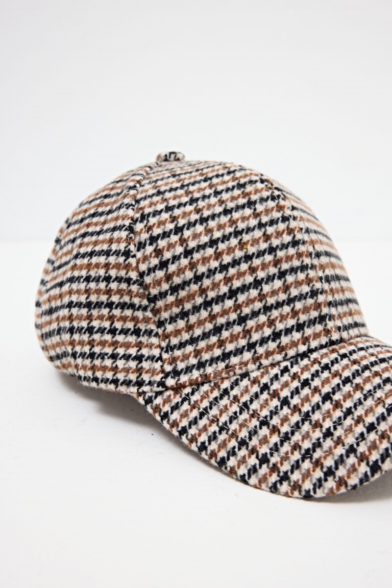 Cap cuadros tostado melange