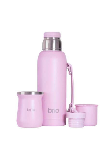 Set De Termo 1 Litro Y Mate Diseño Clásico brio Acero Inox Lavanda