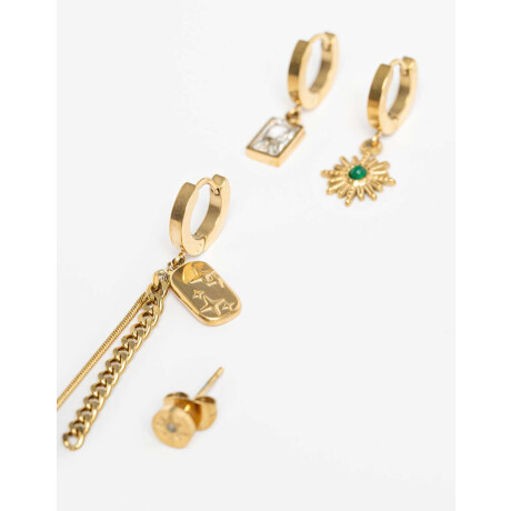 Set De Aros De Acero Dorado