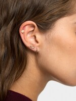 Set De Pendientes Con Cristales - Plata De Ley 925 dorado