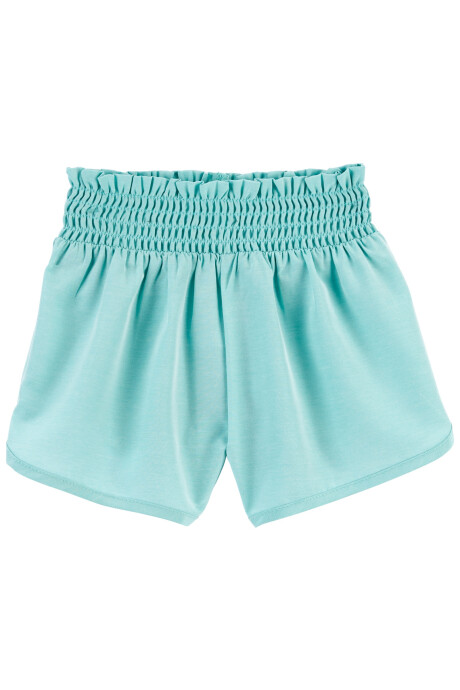 Short activo de popelina, con fruncido Sin color