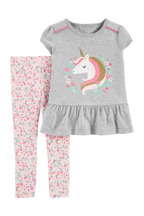 Set dos piezas blusa manga corta y leggings floral 0