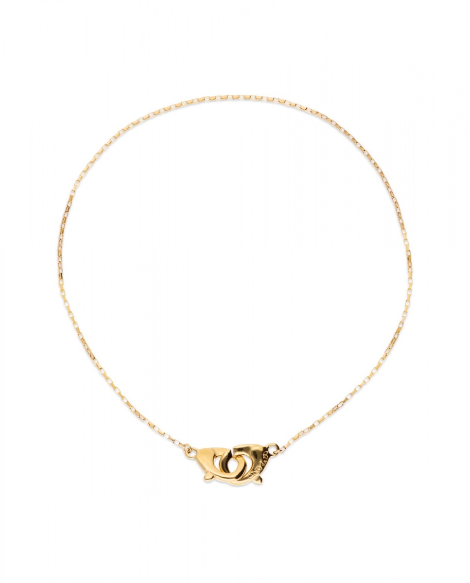 COLLAR BAÑADO EN ORO 18K CON DETALLE DE MOSQUETÓN ENTRELAZADO - Colgante 