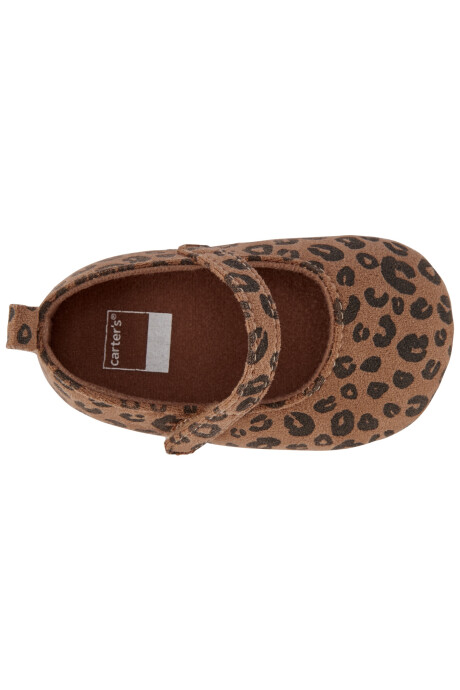 Zapatos sin suela con velcro y diseño leopardo 0