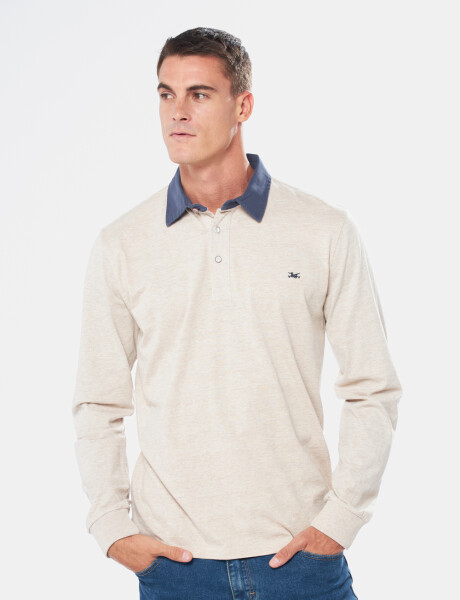 REMERA POLO LISA Beige