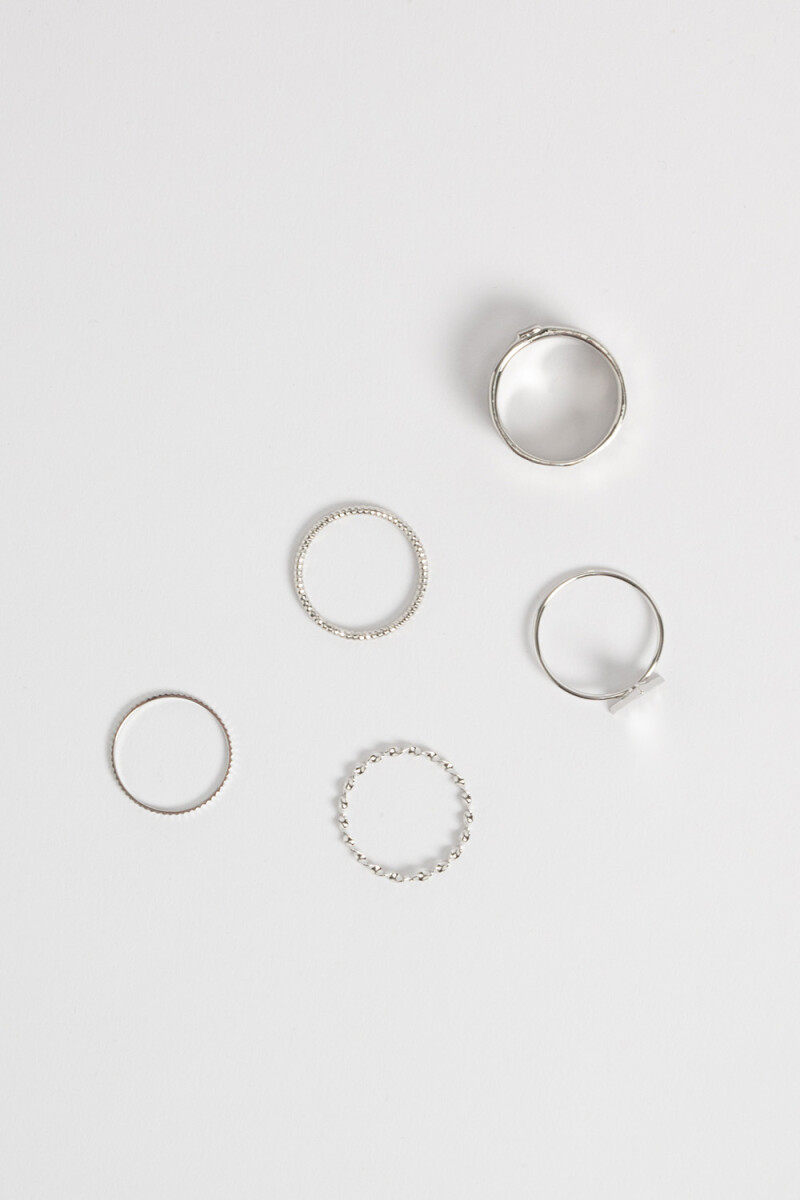 Set anillos Plateados