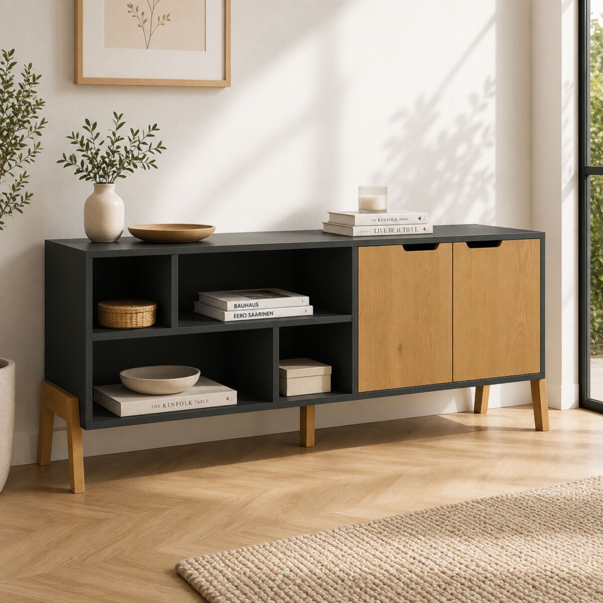 RACK - LINEA WOOD GRAFITO 