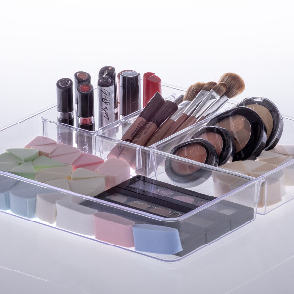 ORGANIZADOR DIAMOND CON DIVISORIAS 31X31X5 CMS CRISTAL TRANSPARENTE