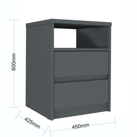 Mesa de Luz 2 Cajones SOUTH Plus Gris