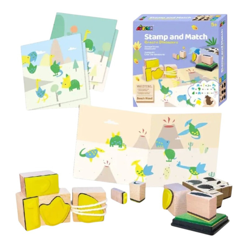 Juego Stamp & Match Crea Dinosaurios Avenir — AdelEste