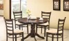 Juego De Comedor Mesa Redonda + 4 Sillas Iris Oscuro