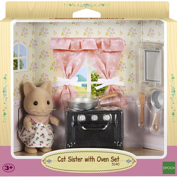 Sylvanian Families Hermana Gato Con Horno Juguete Niños Sylvanian Families Hermana Gato Con Horno Juguete Niños