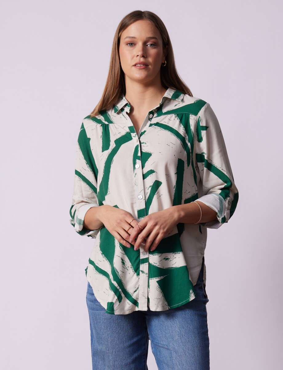 Camisola Print - Multi/verde 