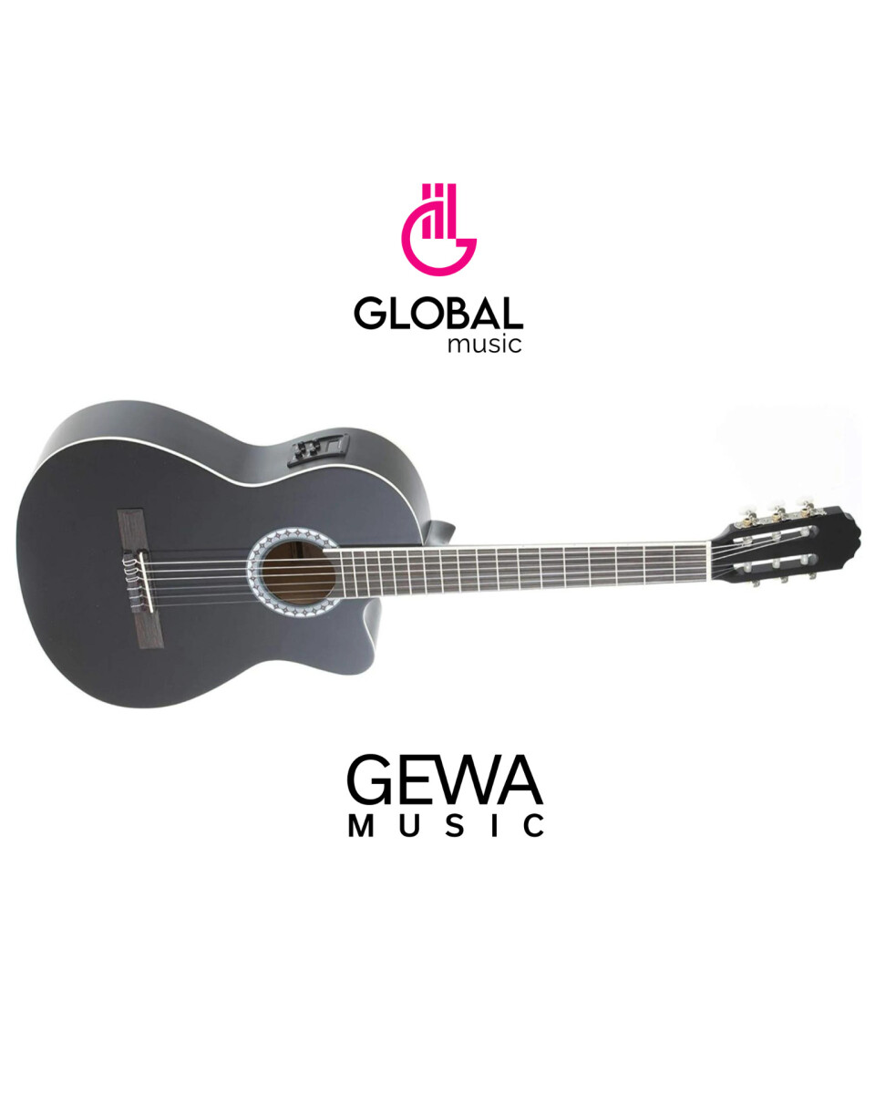 PURE GEWA Guitarra Clásica 4/4 con Eq negra Body 