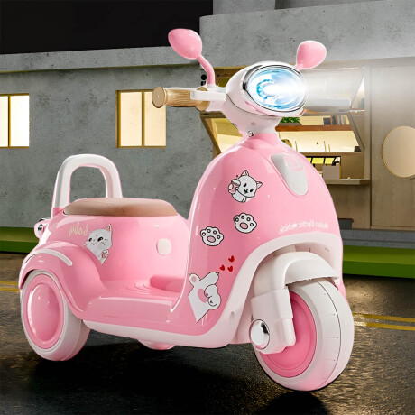 Triciclo Eléctrico Infantil Moto Para Niños A Batería Rosa 1