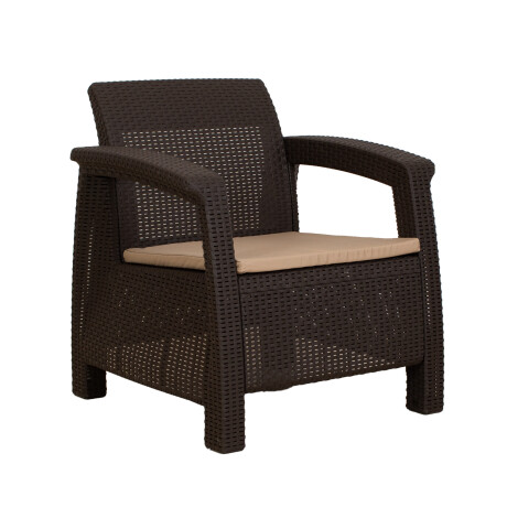 SET LIVING EXTERIOR POLIPROPILENO MARRON TURIM