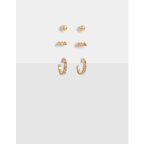 Sets De Aros Bañado En Oro Dorado