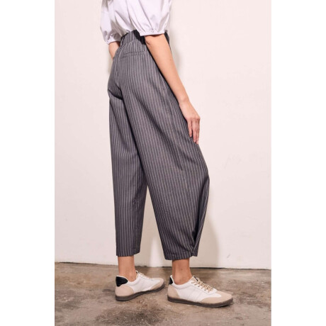 Pantalón A Rayas Gris