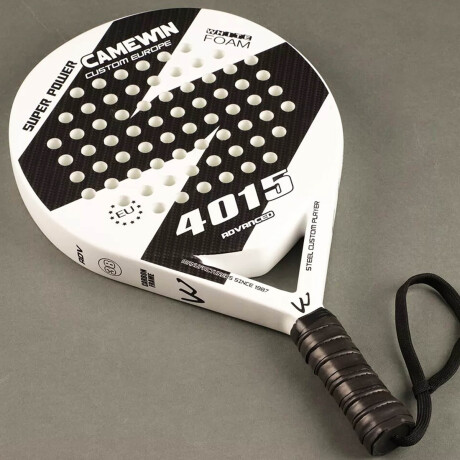 Paleta Padel Carbono Raqueta Profesional + Funda Negro-Blanco