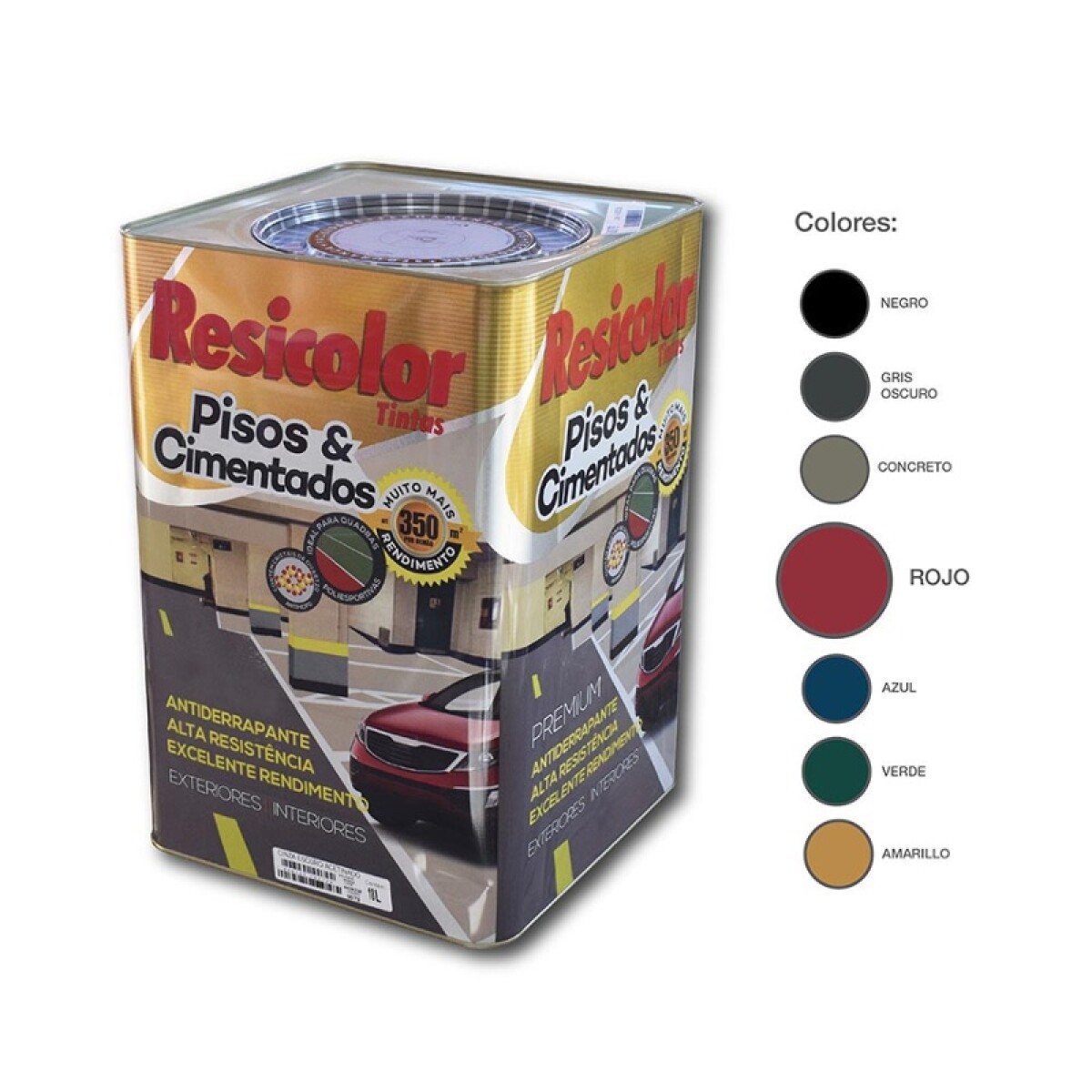 Pintura Piso Rojo Seg Acetinado 18 Lts 