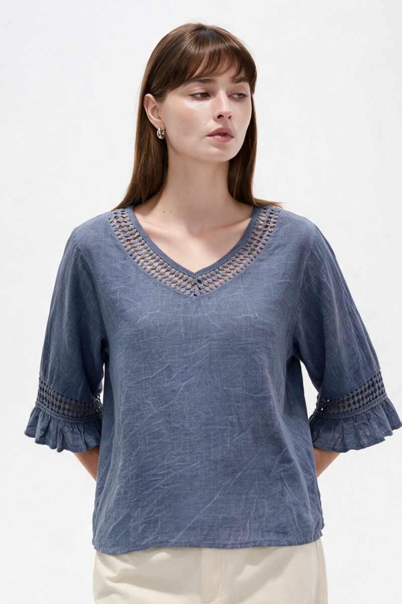 Blusa Surnia - Azul Piedra 