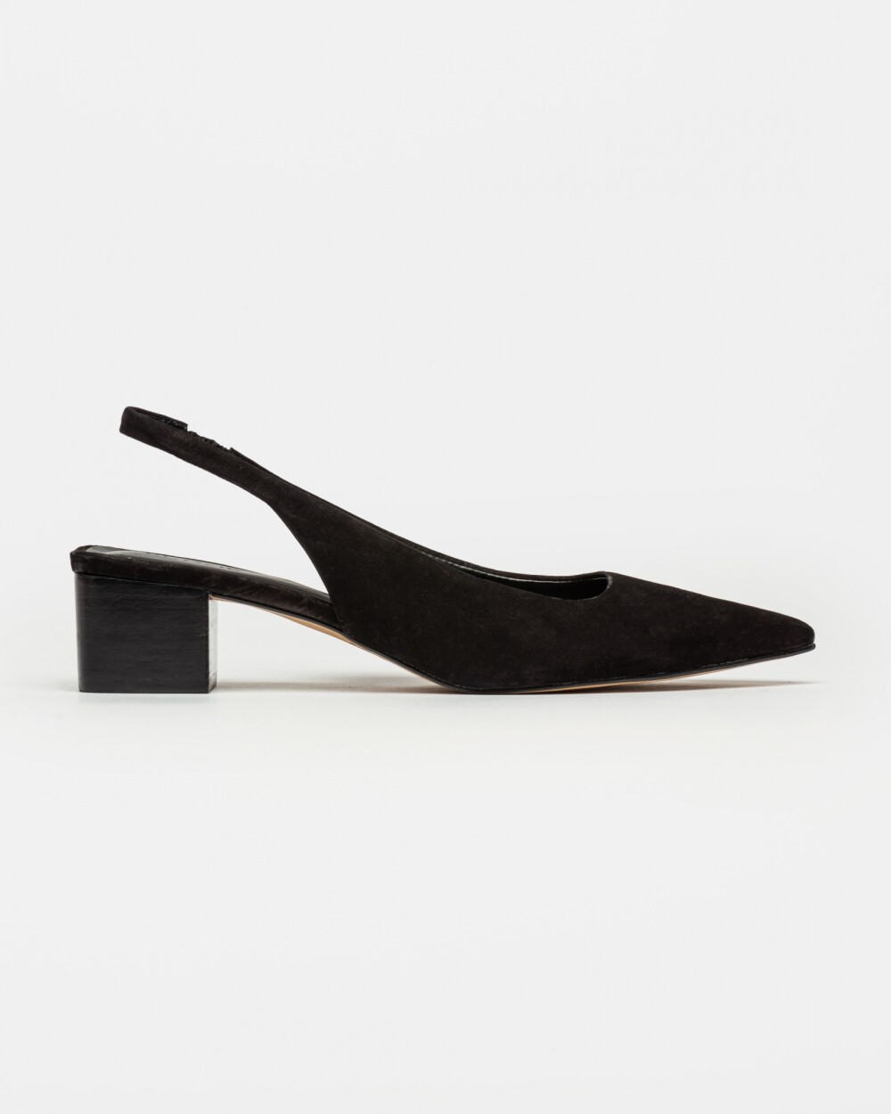 Stiletto Marga en cuero nobuk Negro