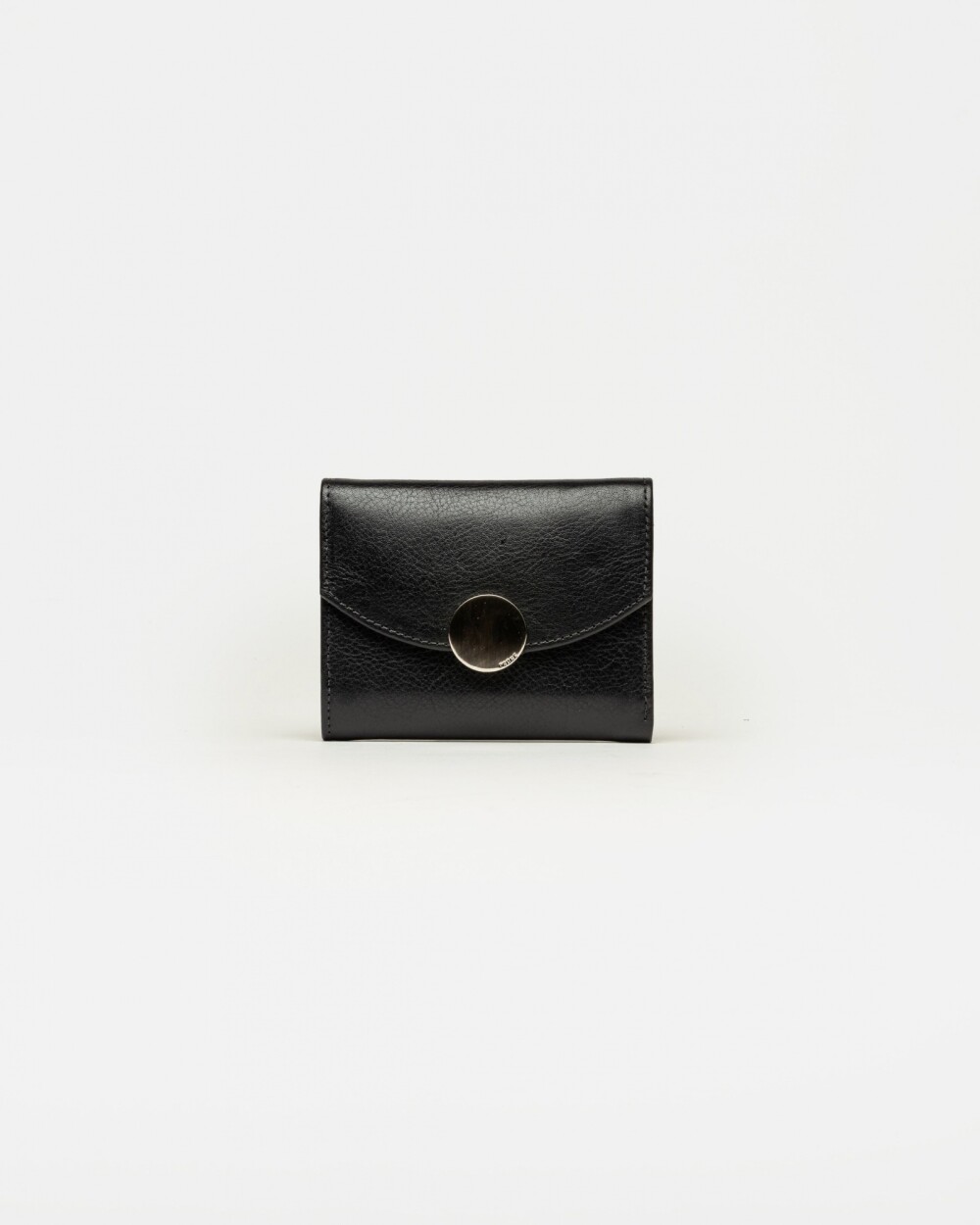 Billetera The Circle en cuero liso Negro