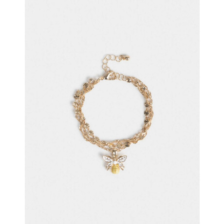 Pulsera Flexible Dije Abeja Dorado