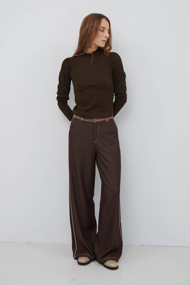 PANTALON GLEN MARRON